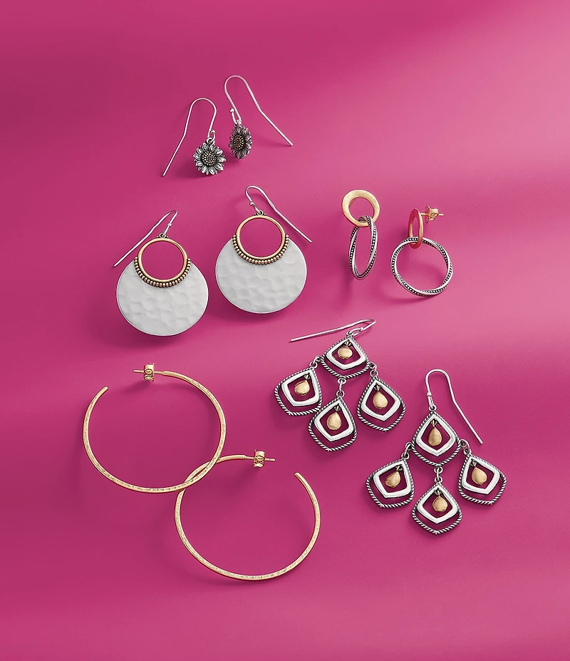 James Avery Hammered Eclipse Puffy Orbital Drop Earrings