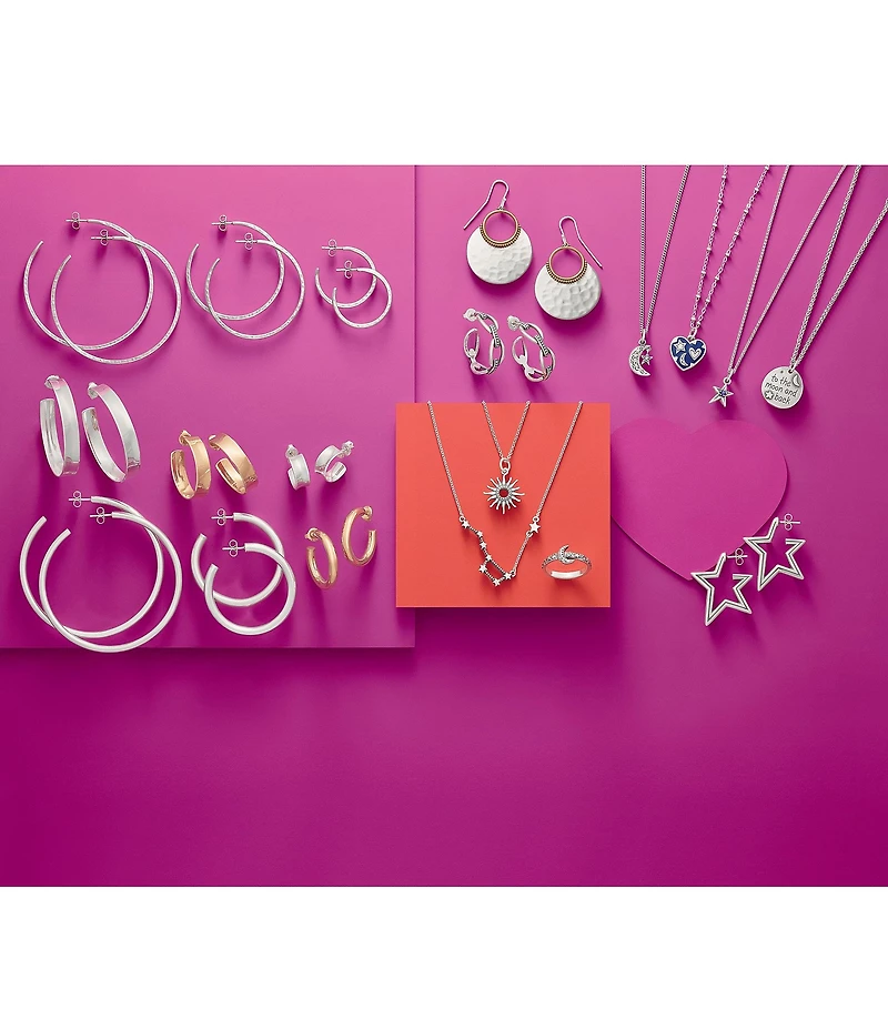 James Avery Hammered Eclipse Puffy Orbital Drop Earrings