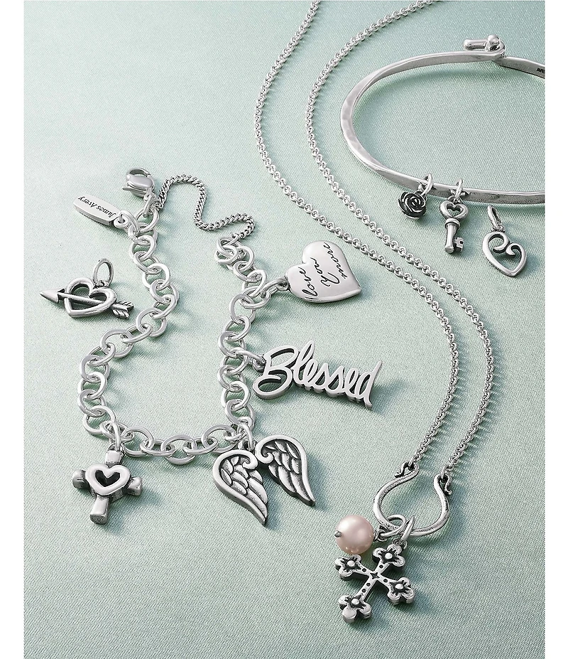 James Avery Hammered Sculptural Hook-On Bracelet