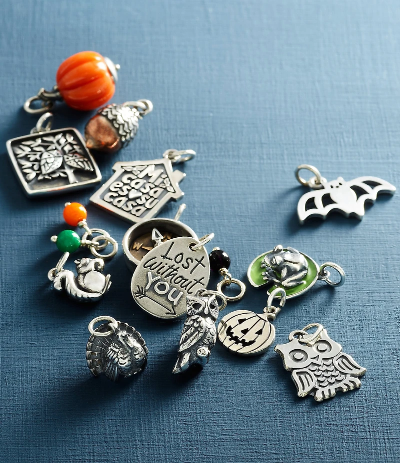 James Avery Harvest Pumpkin Art Glass Charm