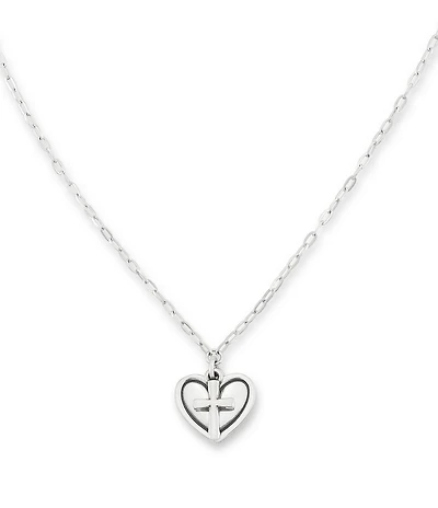 James Avery Heart and Cross Short Pendant Necklace