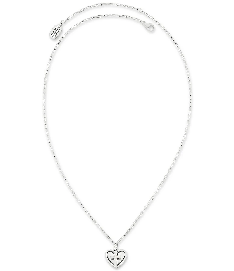 James Avery Heart and Cross Short Pendant Necklace