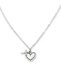 James Avery Heart and Cross Short Pendant Necklace