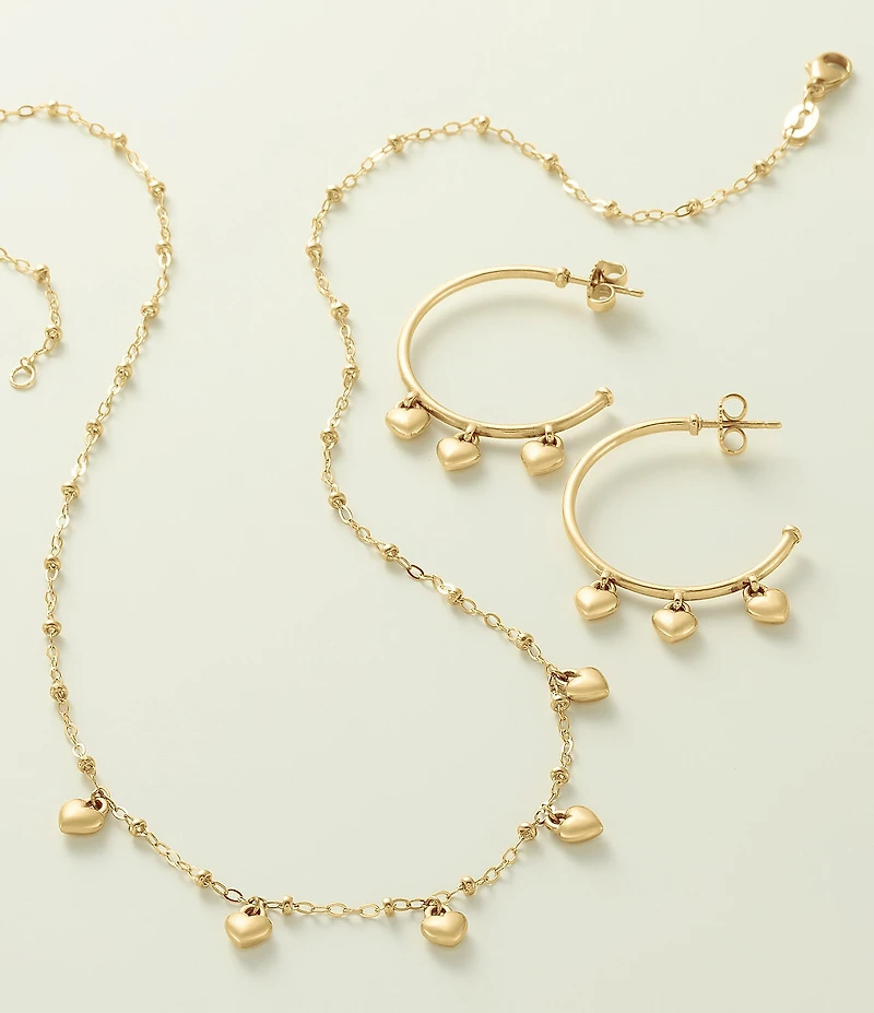 James Avery Heart Drops 14K Gold Necklace