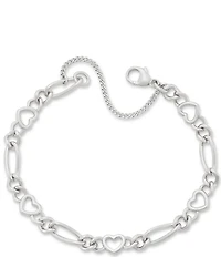 James Avery Heart Figaro Sterling Silver Charm Bracelet
