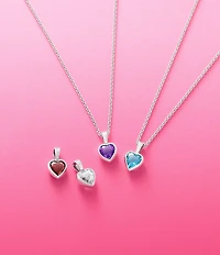 James Avery Heart Gemstone with Lab Created White Sapphire Charm