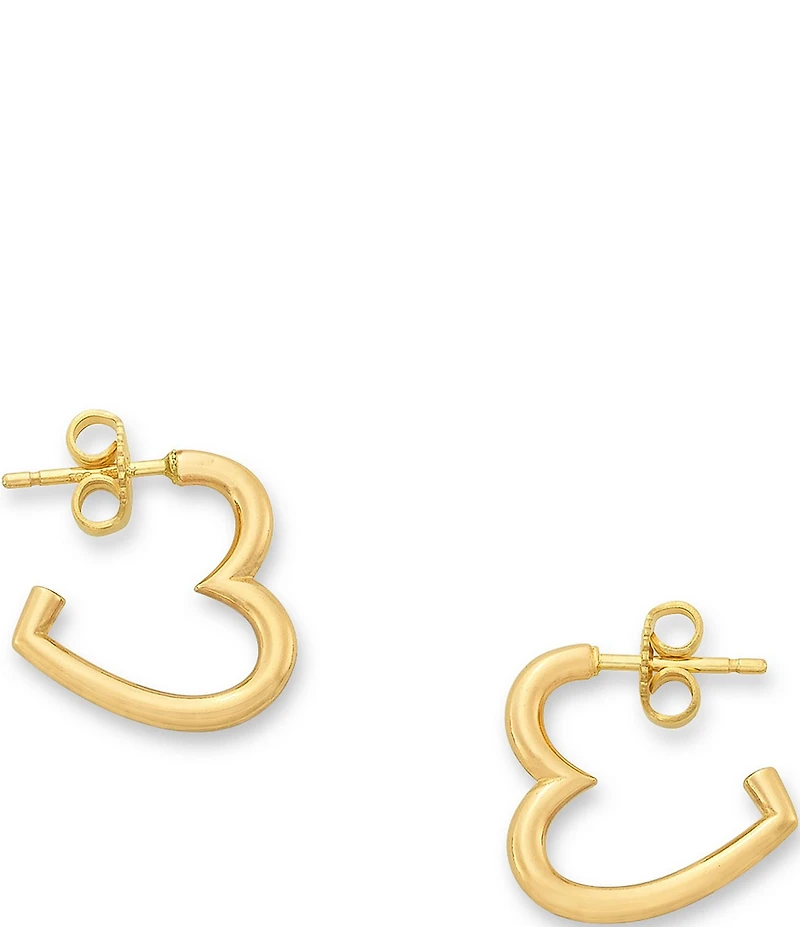 James Avery Heart 14K Gold Hoop Earrings