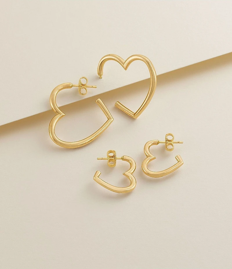 James Avery Heart 14K Gold Hoop Earrings