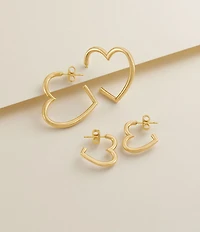 James Avery Heart 14K Gold Hoop Earrings