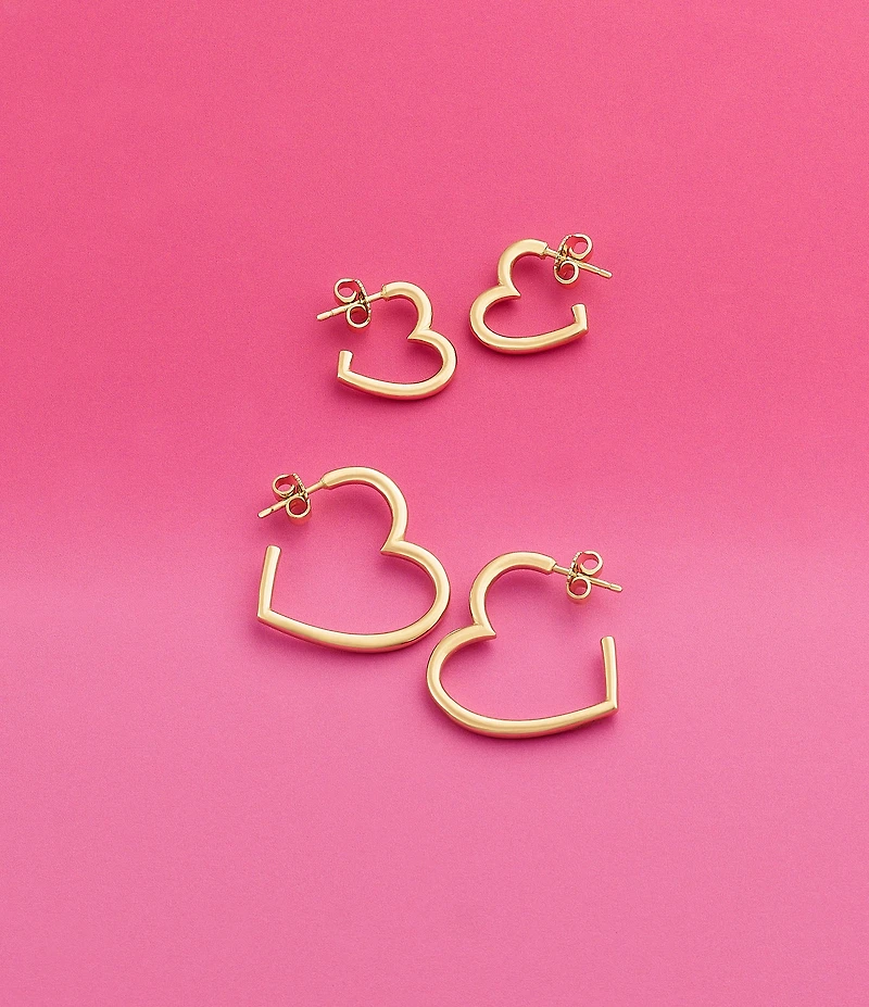 James Avery Heart 14K Gold Hoop Earrings