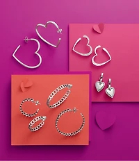 James Avery Sterling Silver Heart Hoop Earrings