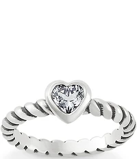 James Avery Heart Twisted Wire Ring with Lab-Created White Crystal Sapphire