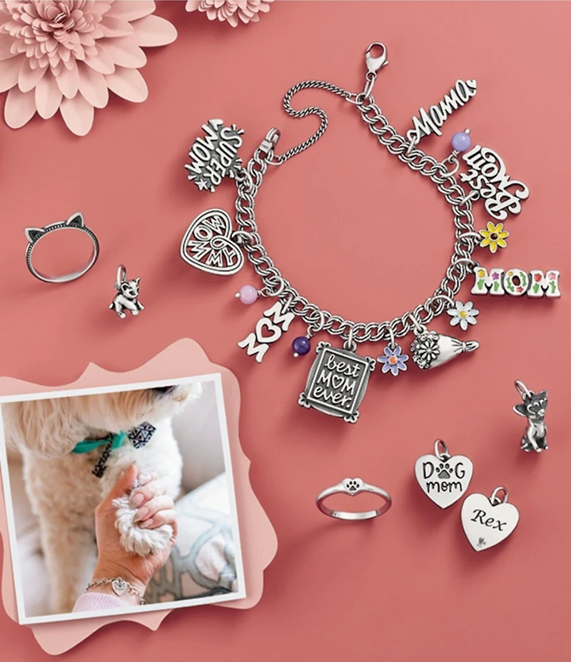 James Avery Heavy Double Curb Chain Charm Bracelet