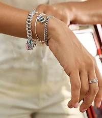 James Avery Heavy Double Curb Chain Charm Bracelet