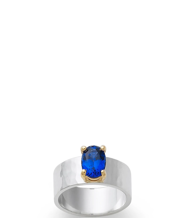 James Avery Julietta Sterling Silver Birthstone Ring with Lab-Created Gem and 14K Gold