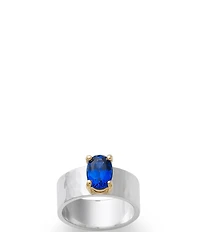 James Avery Julietta Sterling Silver Birthstone Ring with Lab-Created Gem and 14K Gold