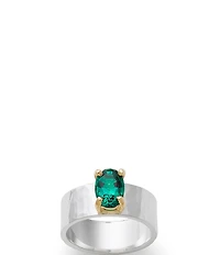 James Avery Julietta Sterling Silver Birthstone Ring with Lab-Created Gem and 14K Gold