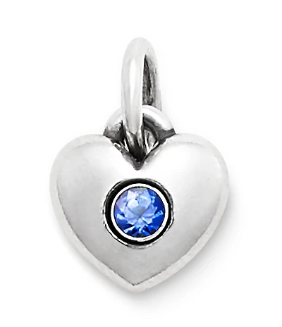 James Avery Keepsake Heart September Birthstone with Blue Sapphire Charm