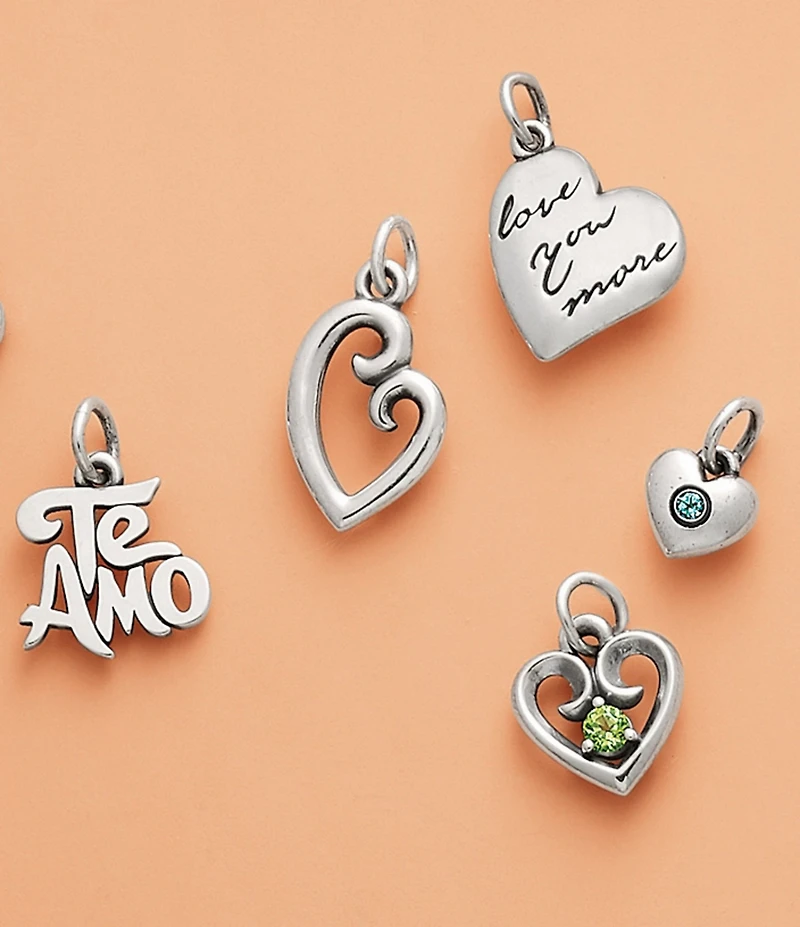 James Avery Keepsake Heart Birthstone with Gem Charm