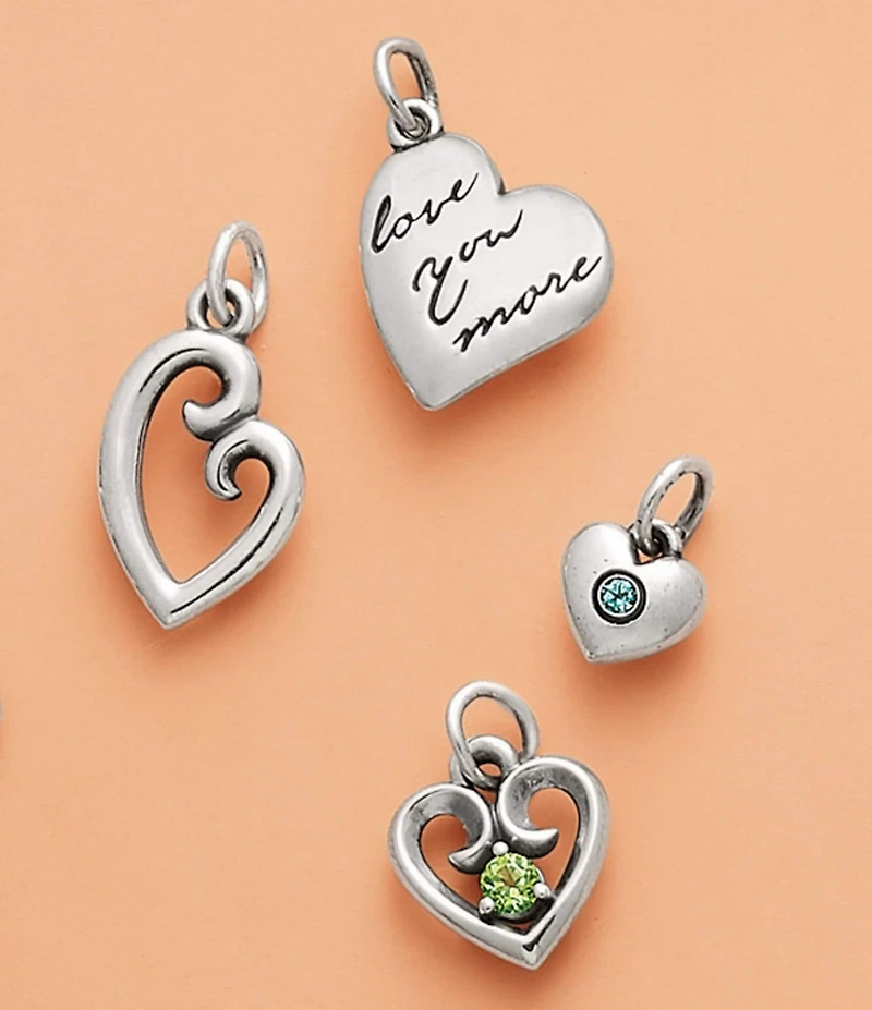 James Avery Keepsake Heart Birthstone with Lab-Created Gem Charm