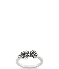 James Avery Ladybug and Flower Band Ring