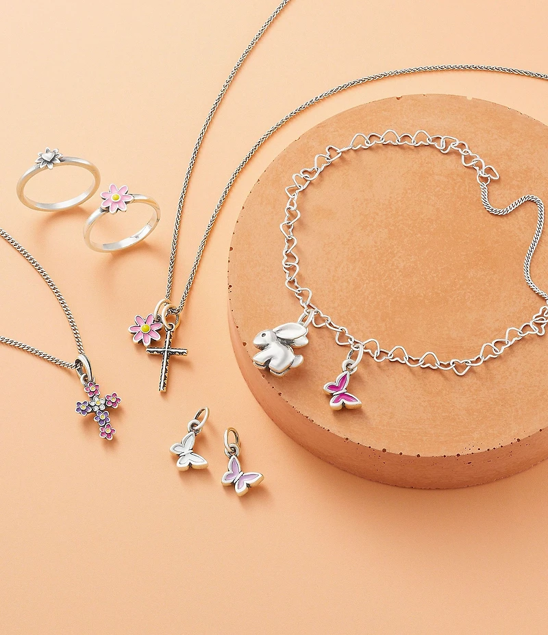 James Avery Light Connected Hearts Charm Chain Bracelet