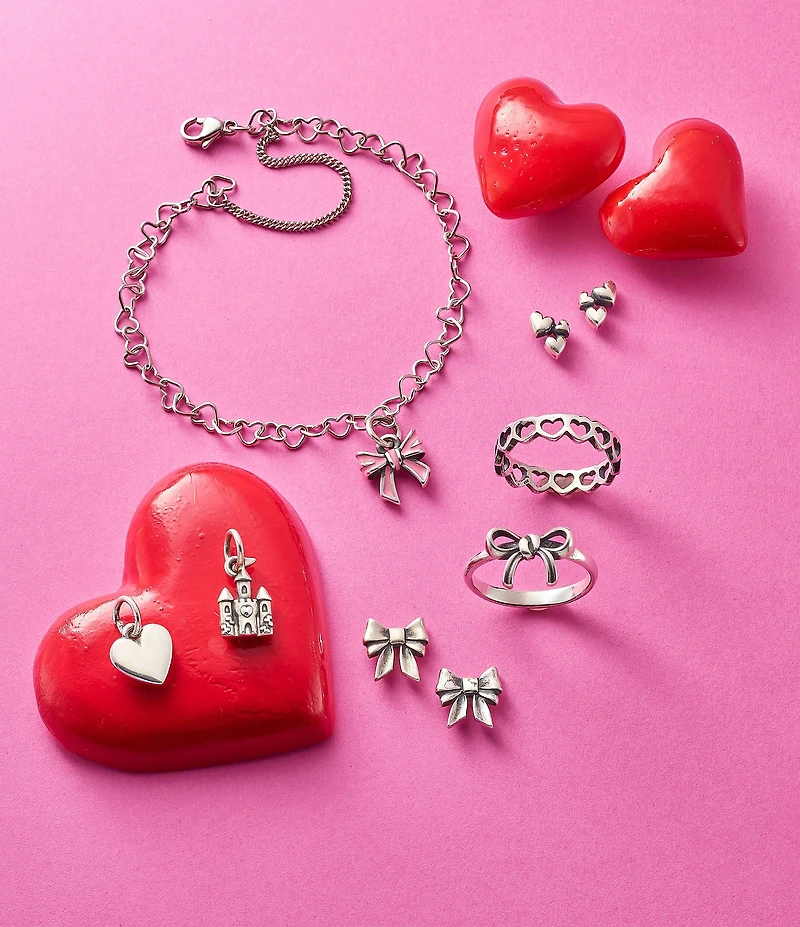 James Avery Light Connected Hearts Charm Chain Bracelet