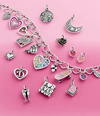 James Avery Light Connected Hearts Charm Chain Bracelet