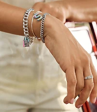James Avery Light Double Curb Charm Bracelet