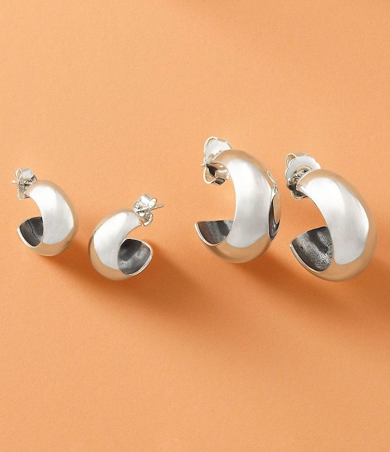 James Avery Medium Domed Puffy Hoop Earrings
