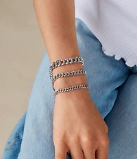 James Avery Medium Double Curb Chain Charm Bracelet