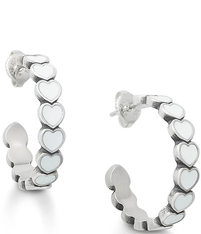 James Avery Medium Enamel Connected Hearts Hoop Earrings