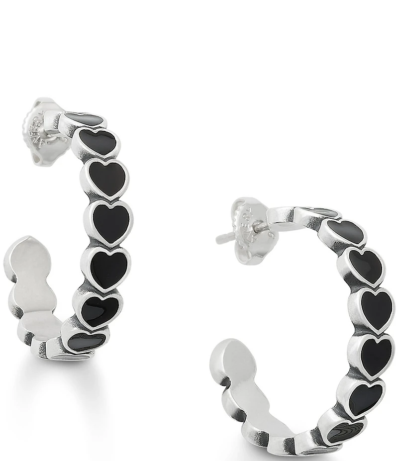 James Avery Medium Enamel Connected Hearts Hoop Earrings