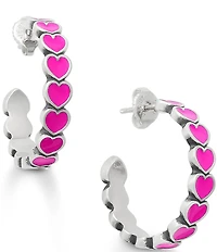 James Avery Medium Enamel Connected Hearts Hoop Earrings