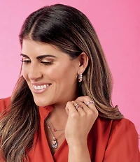 James Avery Medium Enamel Connected Hearts Hoop Earrings