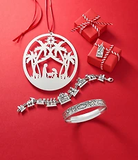 James Avery Sterling Silver Nativity Link Bracelet