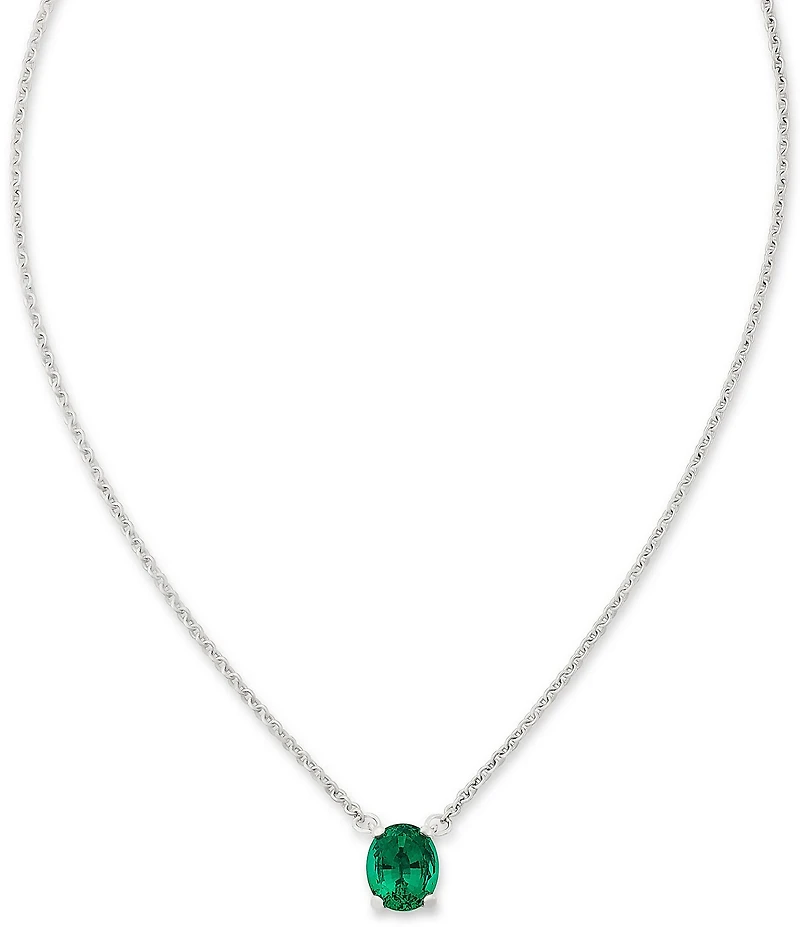 James Avery Oval Gemstone Short Pendant Necklace