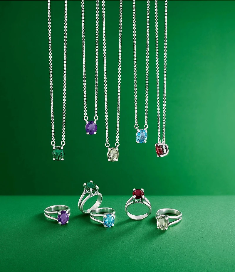 James Avery Oval Gemstone Short Pendant Necklace