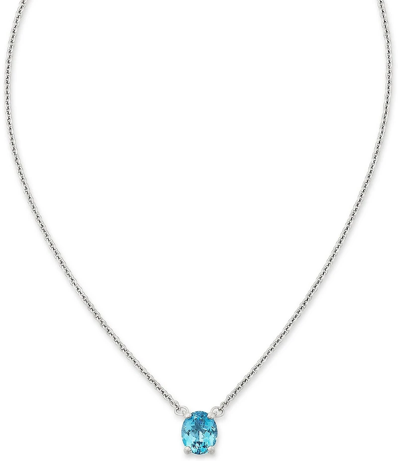 James Avery Oval Gemstone Short Pendant Necklace