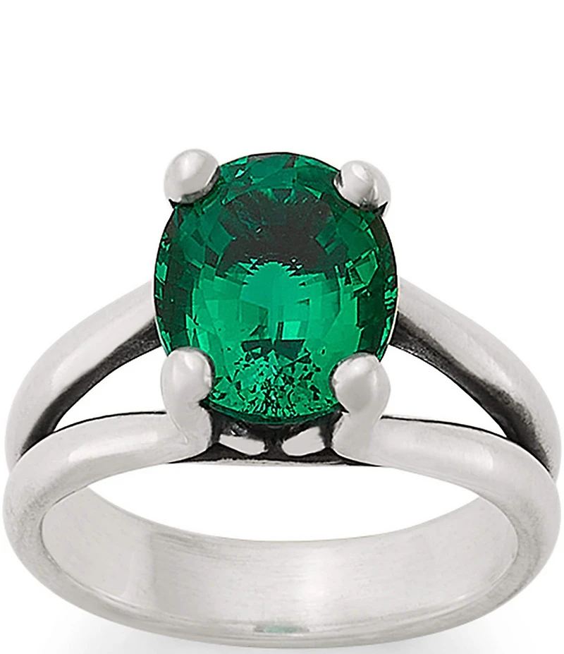 James Avery Oval Lab-Created Emerald Gemstone Ring