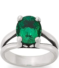 James Avery Oval Lab-Created Emerald Gemstone Ring