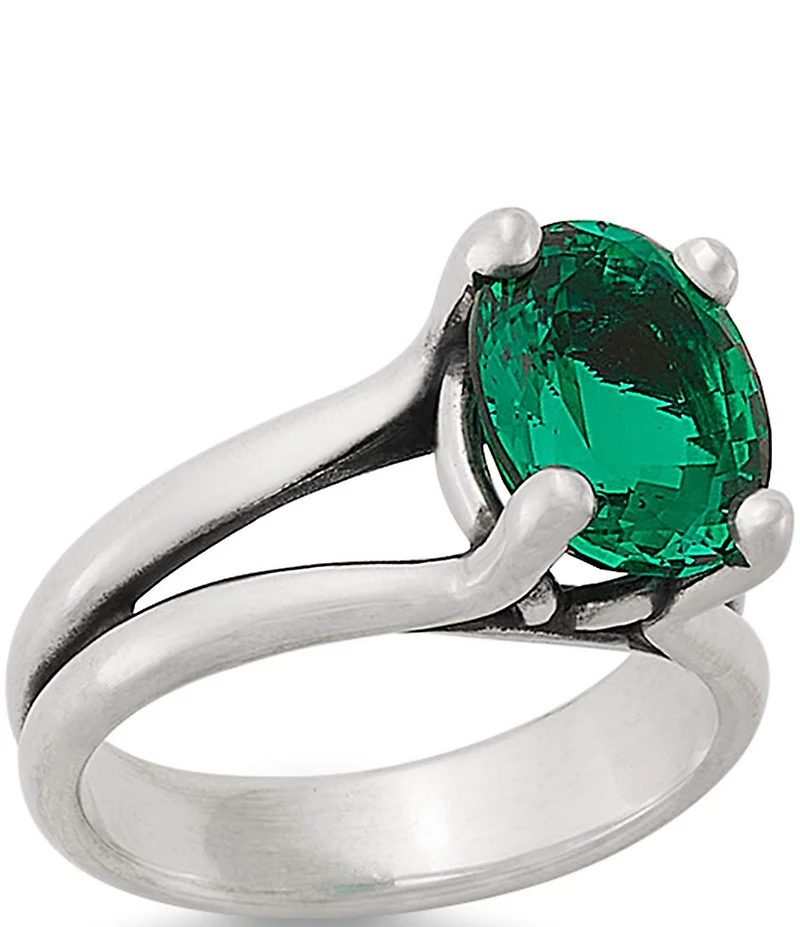 James Avery Oval Lab-Created Emerald Gemstone Ring