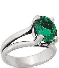 James Avery Oval Lab-Created Emerald Gemstone Ring
