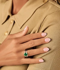 James Avery Oval Lab-Created Emerald Gemstone Ring