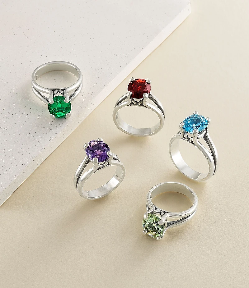 James Avery Oval Lab-Created Emerald Gemstone Ring