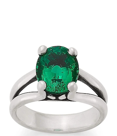 James Avery Oval Lab-Created Emerald Gemstone Ring