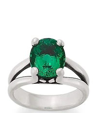 James Avery Oval Lab-Created Emerald Gemstone Ring