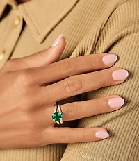 James Avery Oval Lab-Created Emerald Gemstone Ring