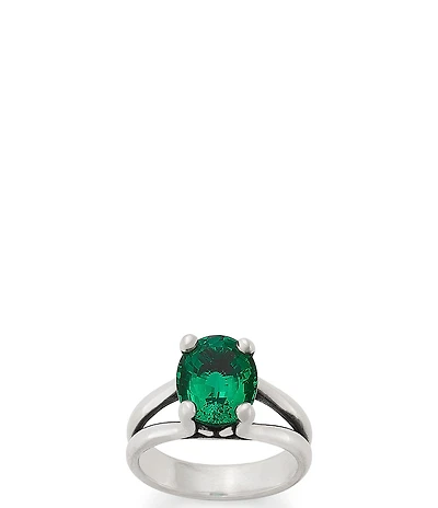 James Avery Oval Lab-Created Emerald Gemstone Ring