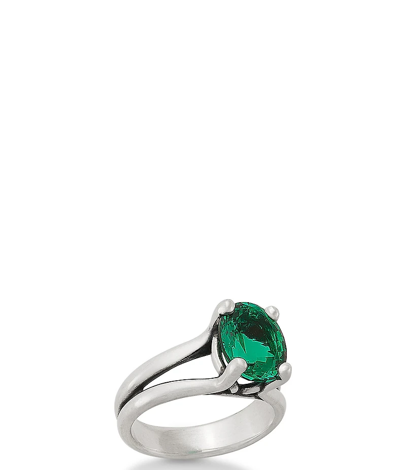 James Avery Oval Lab-Created Emerald Gemstone Ring
